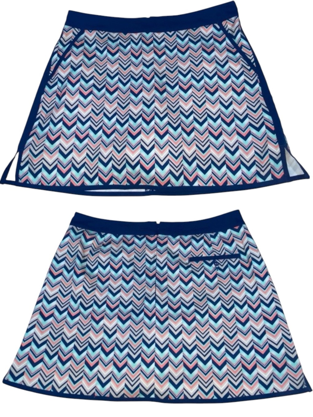 Lady Hagen Chevron Multi Colored Stretch Golf Skort Skirt - Women’s 12